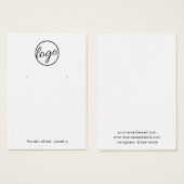 カスタムロゴ白黒イヤリングシンプルディスプレイ (正面&裏面)