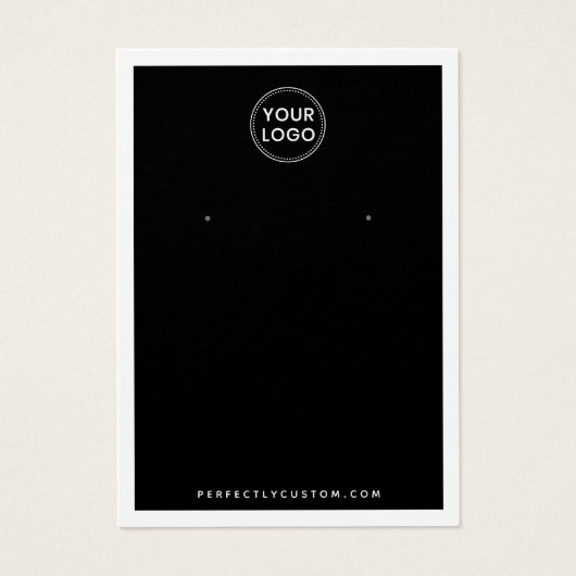 カスタムロゴ白黒イヤリング表示カード (正面)