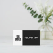 カスタムロゴ白黒カラーブロックミニマリスト 名刺 (スタンド正面)