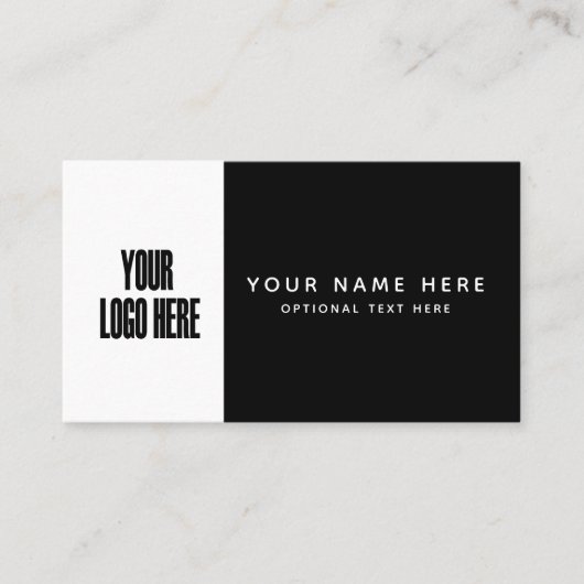 カスタムロゴ白黒カラーブロックミニマリスト 名刺 (正面)