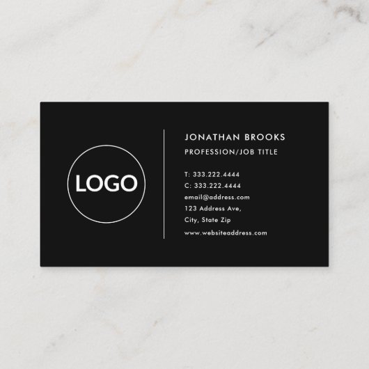 カスタムロゴ白黒ミニマリストモダン 名刺 (裏面)