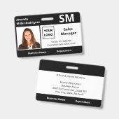 カスタムロゴ白黒写真ID バッジ (正面＆裏面)