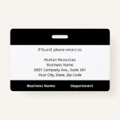 カスタムロゴ白黒写真ID バッジ (裏面)