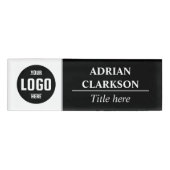 カスタムロゴ白黒磁気名タグバッジ 名札 (正面)