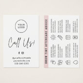 カスタムロゴ眉毛ティントアフターケアカード (正面&裏面)