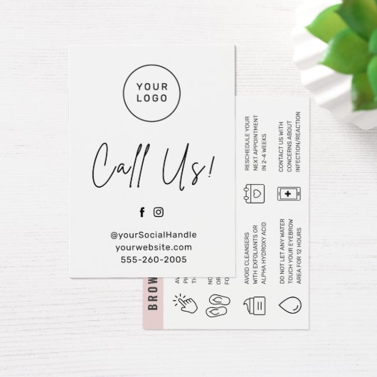 カスタムロゴ眉毛ティントアフターケアカード (デスク)