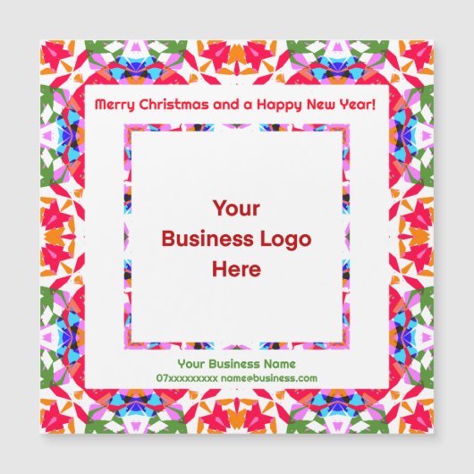 カスタムロゴ磁気ハッピークリスマス名刺 (正面)