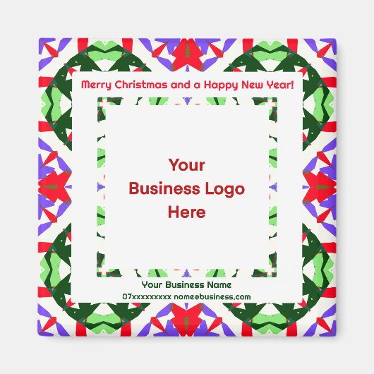 カスタムロゴ磁気ハッピークリスマス名刺 マグネット (正面)