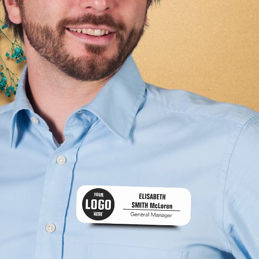カスタムロゴ磁気名タグ – フェイク金ゴールドデザイン 名札