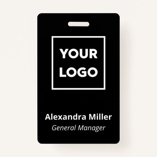 カスタムロゴ社シンプル員の氏名 バッジ (正面)