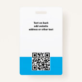 カスタムロゴ社員の写真パーソナライズされた青 バッジ (裏面)