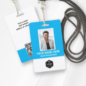 カスタムロゴ社員の写真パーソナライズされた青 バッジ