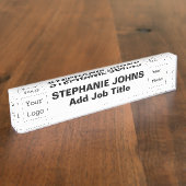 カスタムロゴ社員フォト白黒シンプル デスクネームプレート (側面)