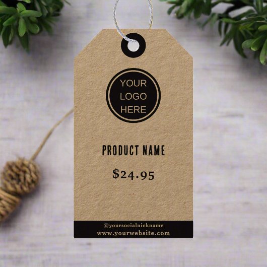 カスタムロゴ素朴クラフト価格服 ギフトタグ