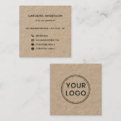 カスタムロゴ素朴Kraftソーシャルメディアのアイコン広場 スクエア名刺 (正面/裏面)