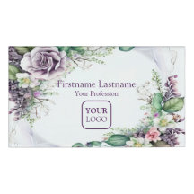 カスタムロゴ紫フローラ緑素朴葉