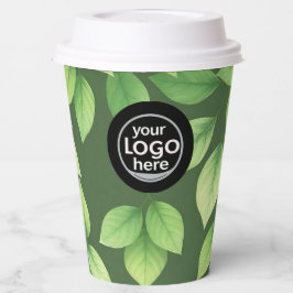 カスタムロゴ緑葉紙カップ 紙コップ