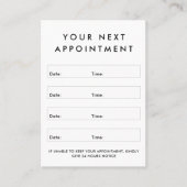 カスタムロゴ縦白アポイントメントカード 予約カード (正面)