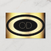 カスタムロゴ背面と金ゴールド円モノグラエレガントム 名刺 (正面)