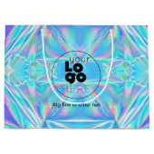 カスタムロゴ虹色の大紙ショッピングバッグ ラージペーパーバッグ (正面)