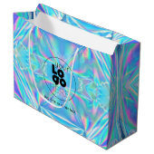 カスタムロゴ虹色の大紙ショッピングバッグ ラージペーパーバッグ (正面アングル)