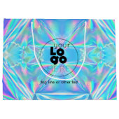 カスタムロゴ虹色の大紙ショッピングバッグ ラージペーパーバッグ (裏面)