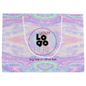 カスタムロゴ虹色グリッター紙ショッピングバッグ ラージペーパーバッグ (裏面)