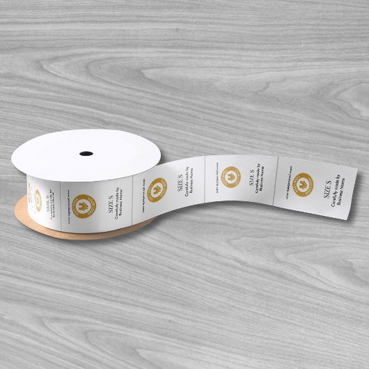 カスタムロゴ衣服製品ラベル白 サテンリボン