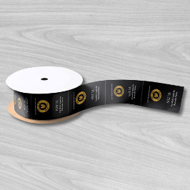 カスタムロゴ衣服製品ラベル黒 サテンリボン