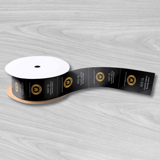 カスタムロゴ衣服製品ラベル黒 サテンリボン