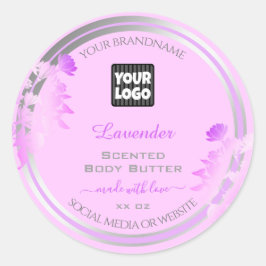 カスタムロゴ製品の包装ラベル紫シルバー ラウンドシール