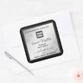 カスタムロゴ製品の包装ラベル銀黒 スクエアシール (封筒)