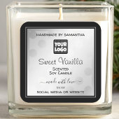 カスタムロゴ製品の包装ラベル銀黒 スクエアシール