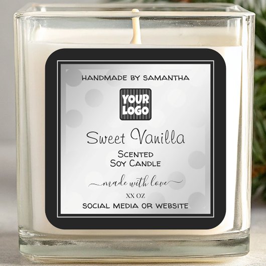 カスタムロゴ製品の包装ラベル銀黒 スクエアシール