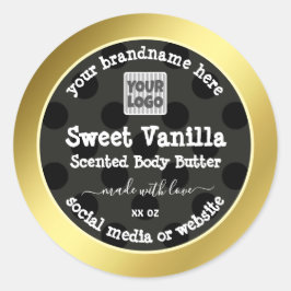 カスタムロゴ製品パッケージラベル金ゴールドブラック ラウンドシール