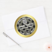 カスタムロゴ製品パッケージラベル金ゴールドブラック ラウンドシール (封筒)