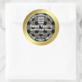 カスタムロゴ製品パッケージラベル金ゴールドブラック ラウンドシール (バッグ)