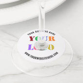 カスタムロゴ販売促進用ワイングラスラベル ワイングラスタグ (クローズアップ)