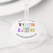 カスタムロゴ販売促進用ワイングラスラベル ワイングラスタグ (クローズアップ)