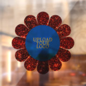 カスタムロゴ赤グリッター花枠 ウィンドウサイン (シート2)