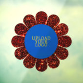 カスタムロゴ赤グリッター花枠 ウィンドウサイン (シート3)