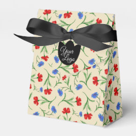 カスタムロゴ赤青トープ花エレガント柄 フェイバーボックス