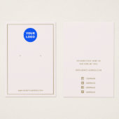 カスタムロゴ追加淡い色のピンクイヤリングジュエリー表示 (正面&裏面)