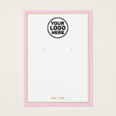 カスタムロゴ追加淡い色のピンクイヤリングジュエリー表示 (正面)