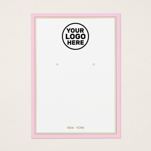 カスタムロゴ追加淡い色のピンクイヤリングジュエリー表示 (正面)