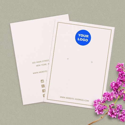 カスタムロゴ追加淡い色のピンクイヤリングジュエリー表示