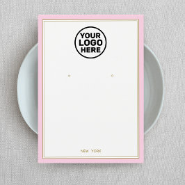 カスタムロゴ追加淡い色のピンクイヤリングジュエリー表示