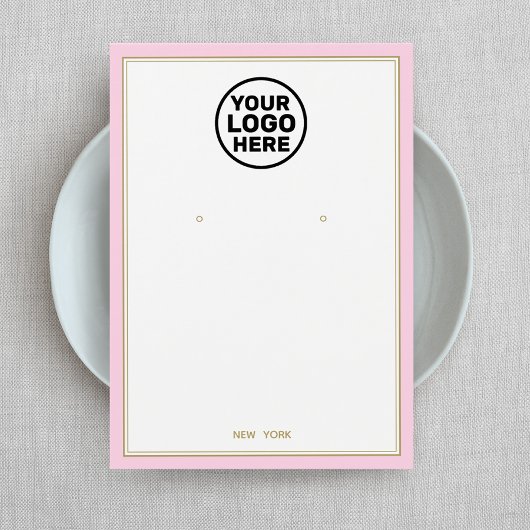 カスタムロゴ追加淡い色のピンクイヤリングジュエリー表示