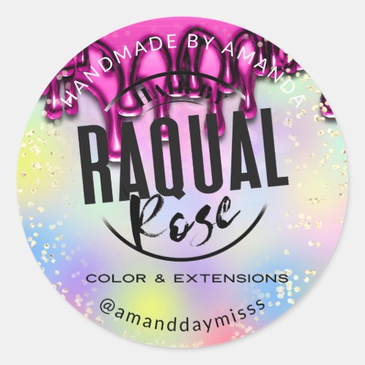 カスタムロゴ金ゴールド紙吹雪ホログラフィックドライブ ラウンドシール (正面)