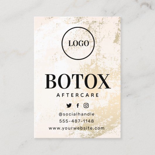 カスタムロゴ金ゴールドPastel Botox After Care Card 名刺 (正面)